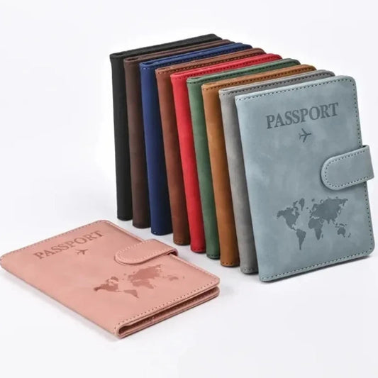 Travel Passport Cover Holder Case PU Leather Men Women Ticket Wallet Protective with Credit Card Holder Protector Cover Case Boutique Voyage