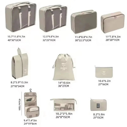 7pcs Set Foldable Clothes Sorting Organizer Bag Portable Luggage Travel Storage Bags,Travel Clothing Organizer,Packing Cubes Boutique Voyage