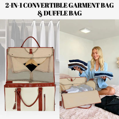Geestock Convertible Garment Bag 2in1 Carry On Travel Duffle Bag Women Foldable Hanging Suit Travel Bags Waterproof Weekender Ba Boutique Voyage