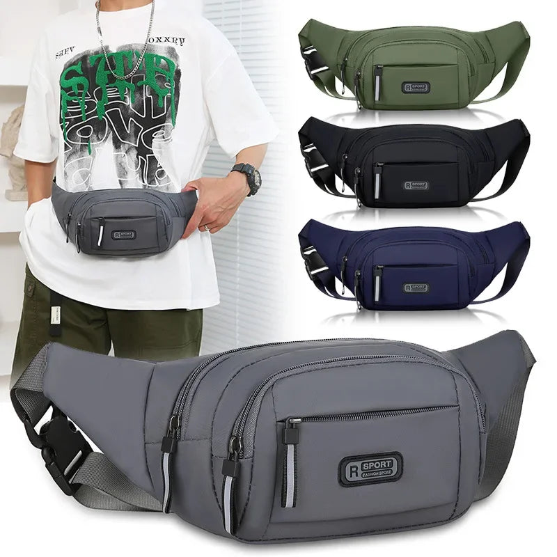 Men Canvas Fit Waistpack Mobile Fanny Waist Packs Men's Sports Outdoor Leisure Running Anti Theft Ultra Thin Invisible Waist Bag Boutique Voyage