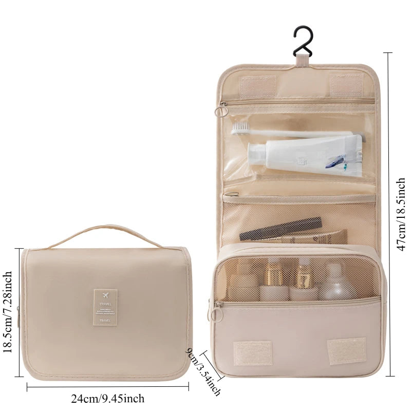 Travel Makeup Bag Waterproof Toiletries Organizer High Quality Women Neceser Bathroom Hook Wash Pouch Hook Makeup Storage Bag Boutique Voyage