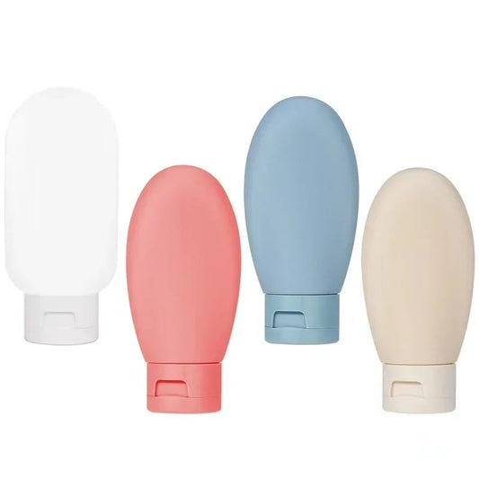 4Pcs/Set Refillable Bottle 60ml Soft Lotion Container Squeeze Tube Empty Bottle Portable Travel Shampoo Bottle Boutique Voyage