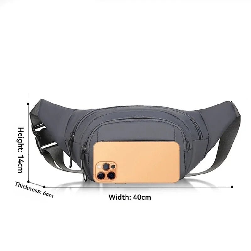 Men Canvas Fit Waistpack Mobile Fanny Waist Packs Men's Sports Outdoor Leisure Running Anti Theft Ultra Thin Invisible Waist Bag Boutique Voyage