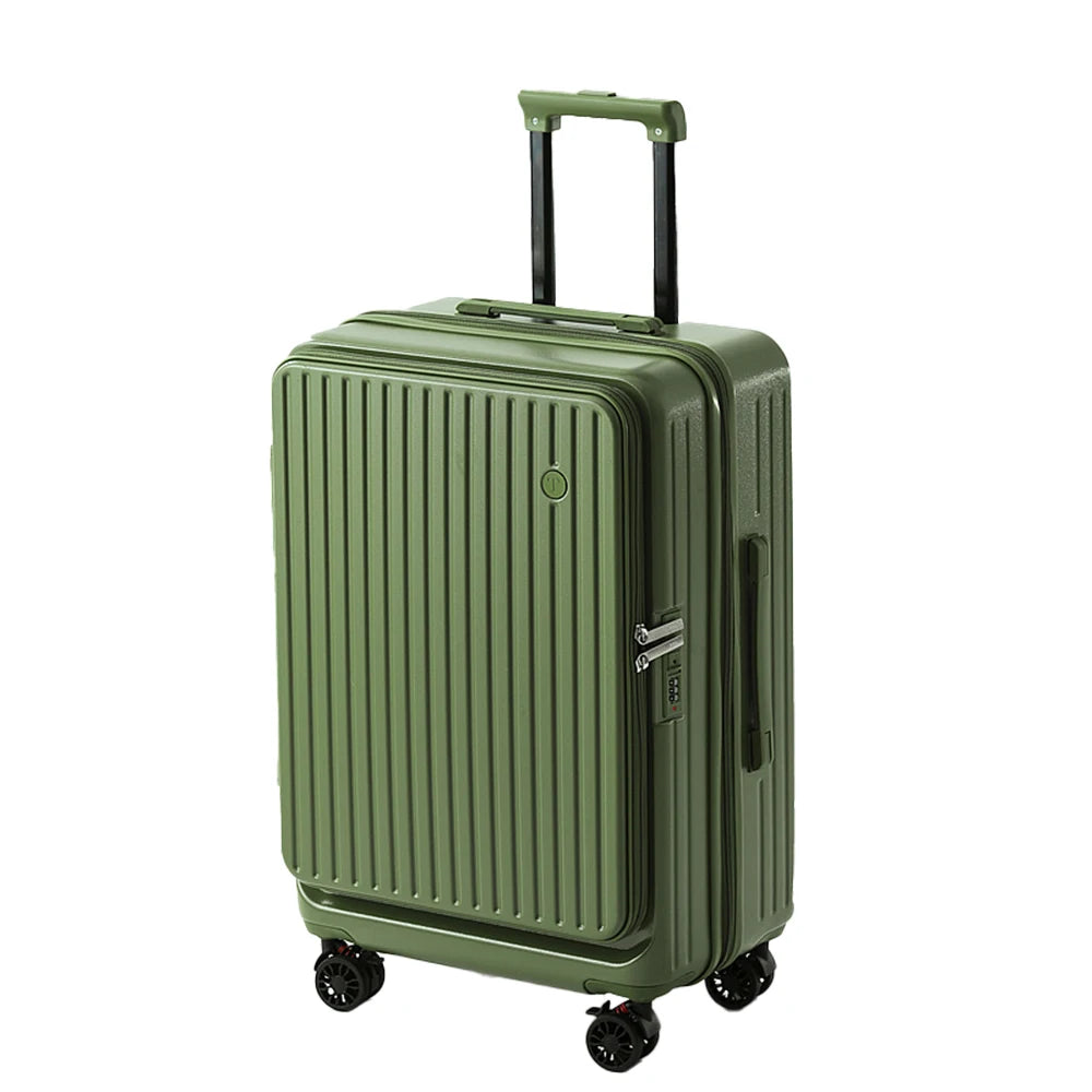 Multifunctional Front Opening Expandable Suitcase with Cup Holder Large Capacity Luggage 360° Shock Absorbing Wheels 20' 24' 28' Boutique Voyage