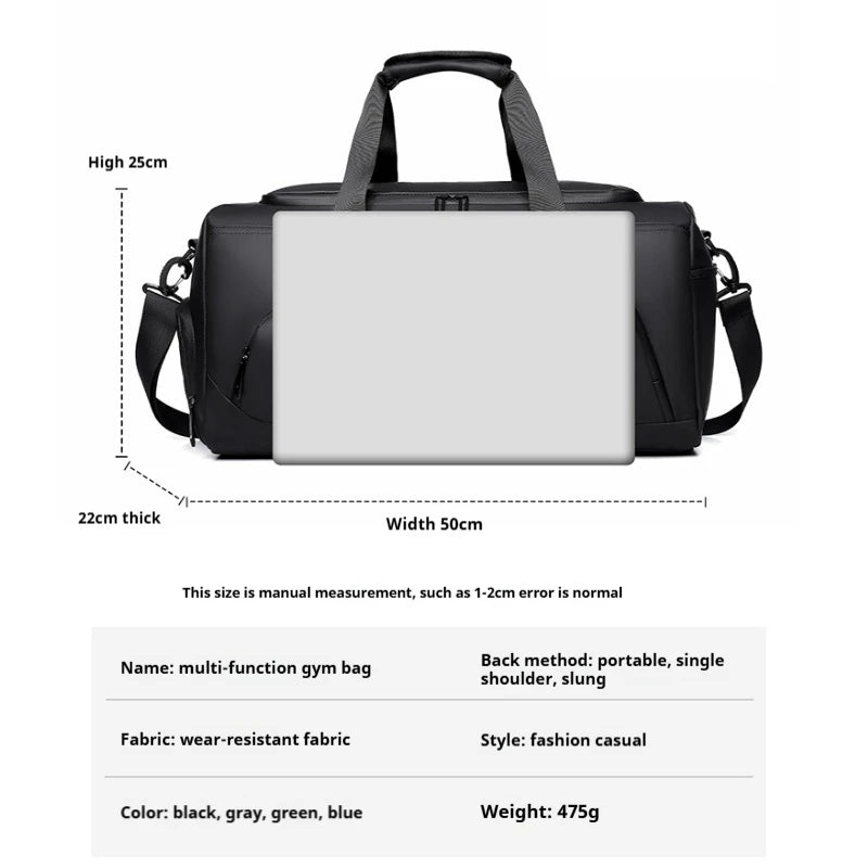 Sports Gym Bag, Large Capacity Handbag,Portable Travel Duffel Bag, Multi-compartment with Shoes Storage,Perfect for Vacation,Gym Boutique Voyage