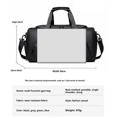 Sports Gym Bag, Large Capacity Handbag,Portable Travel Duffel Bag, Multi-compartment with Shoes Storage,Perfect for Vacation,Gym Boutique Voyage