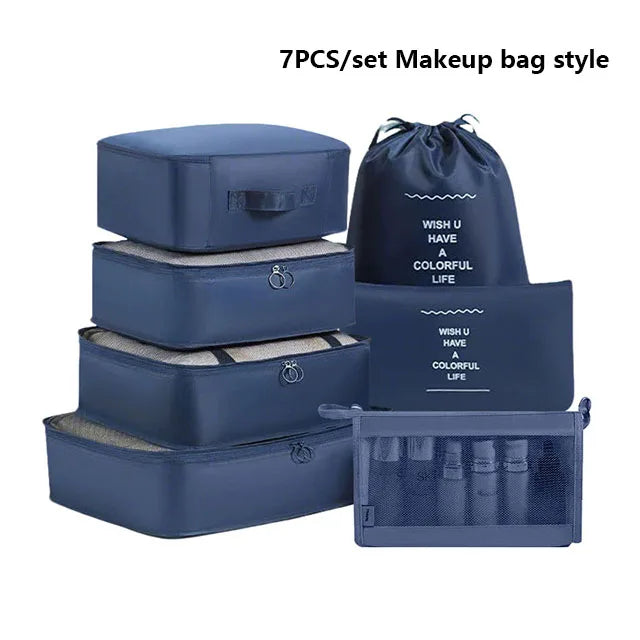 7pcs Set Foldable Clothes Sorting Organizer Bag Portable Luggage Travel Storage Bags,Travel Clothing Organizer,Packing Cubes Boutique Voyage