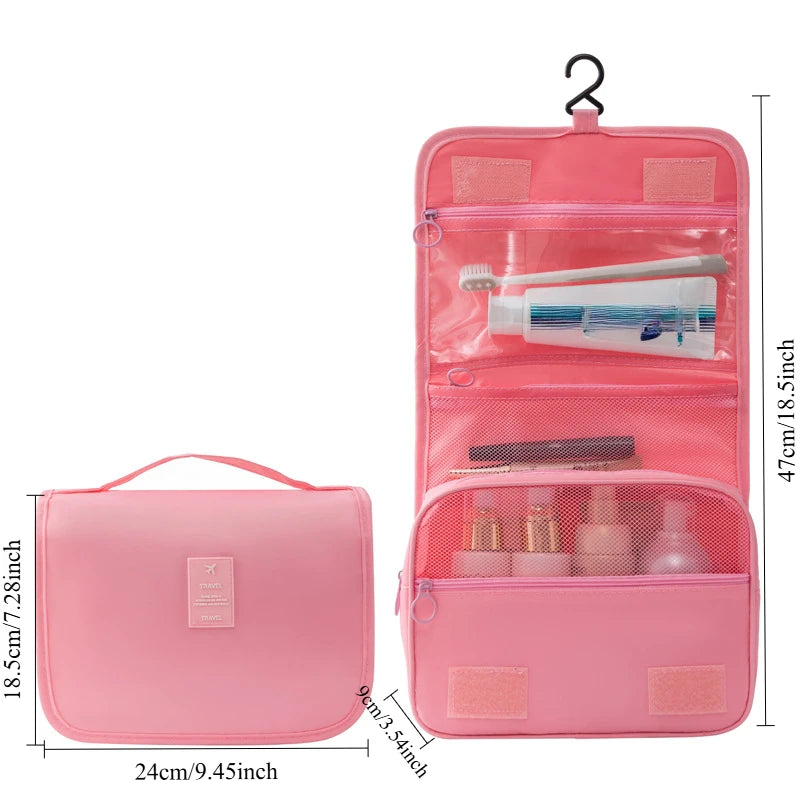 Travel Makeup Bag Waterproof Toiletries Organizer High Quality Women Neceser Bathroom Hook Wash Pouch Hook Makeup Storage Bag Boutique Voyage
