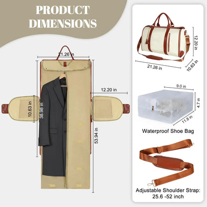 Geestock Convertible Garment Bag 2in1 Carry On Travel Duffle Bag Women Foldable Hanging Suit Travel Bags Waterproof Weekender Ba Boutique Voyage