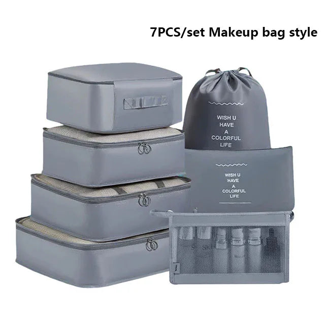7pcs Set Foldable Clothes Sorting Organizer Bag Portable Luggage Travel Storage Bags,Travel Clothing Organizer,Packing Cubes Boutique Voyage
