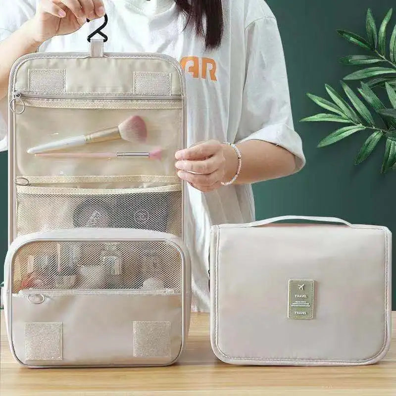 Travel Makeup Bag Waterproof Toiletries Organizer High Quality Women Neceser Bathroom Hook Wash Pouch Hook Makeup Storage Bag Boutique Voyage