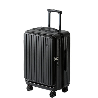 Multifunctional Front Opening Expandable Suitcase with Cup Holder Large Capacity Luggage 360° Shock Absorbing Wheels 20' 24' 28' Boutique Voyage