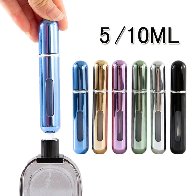 5ml /10ml Mini Portable Bottom-Filling Pump Perfume Bottle Sample Perfume Refillable Spray Bottle Empty Cosmetic Containers Set Boutique Voyage