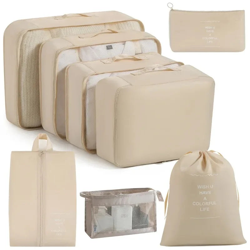6/8Pcs Set Travel Bag Organizer Clothes Luggage Travel Organizer Blanket Shoes Organizers Bag Suitcase Pouch Packing Cubes Boutique Voyage