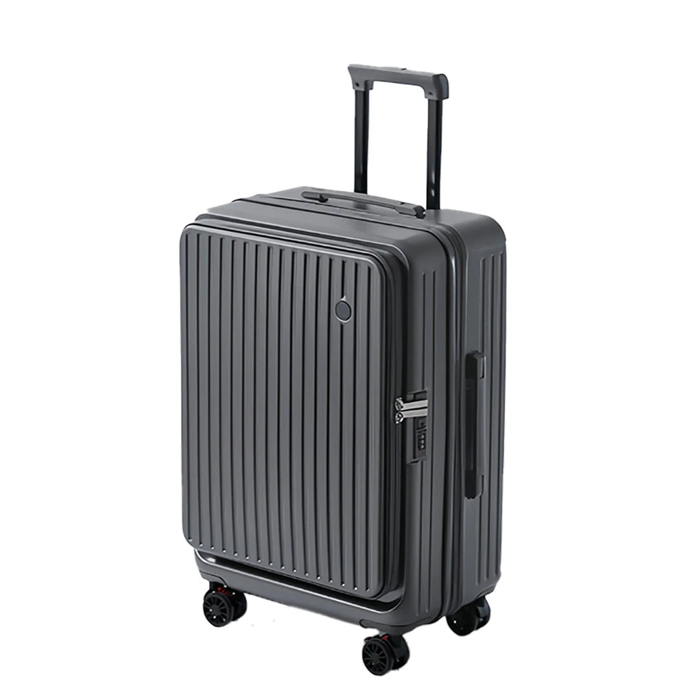 Multifunctional Front Opening Expandable Suitcase with Cup Holder Large Capacity Luggage 360° Shock Absorbing Wheels 20' 24' 28' Boutique Voyage
