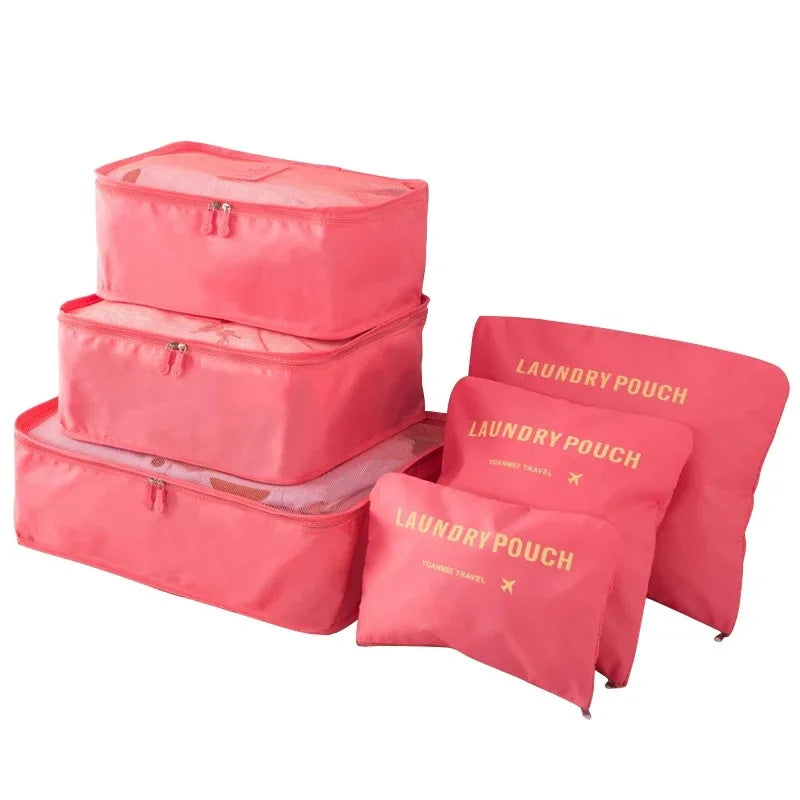 6/8Pcs Set Travel Bag Organizer Clothes Luggage Travel Organizer Blanket Shoes Organizers Bag Suitcase Pouch Packing Cubes Boutique Voyage