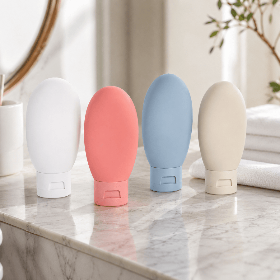 Set 4 flacons voyage Mise en scene