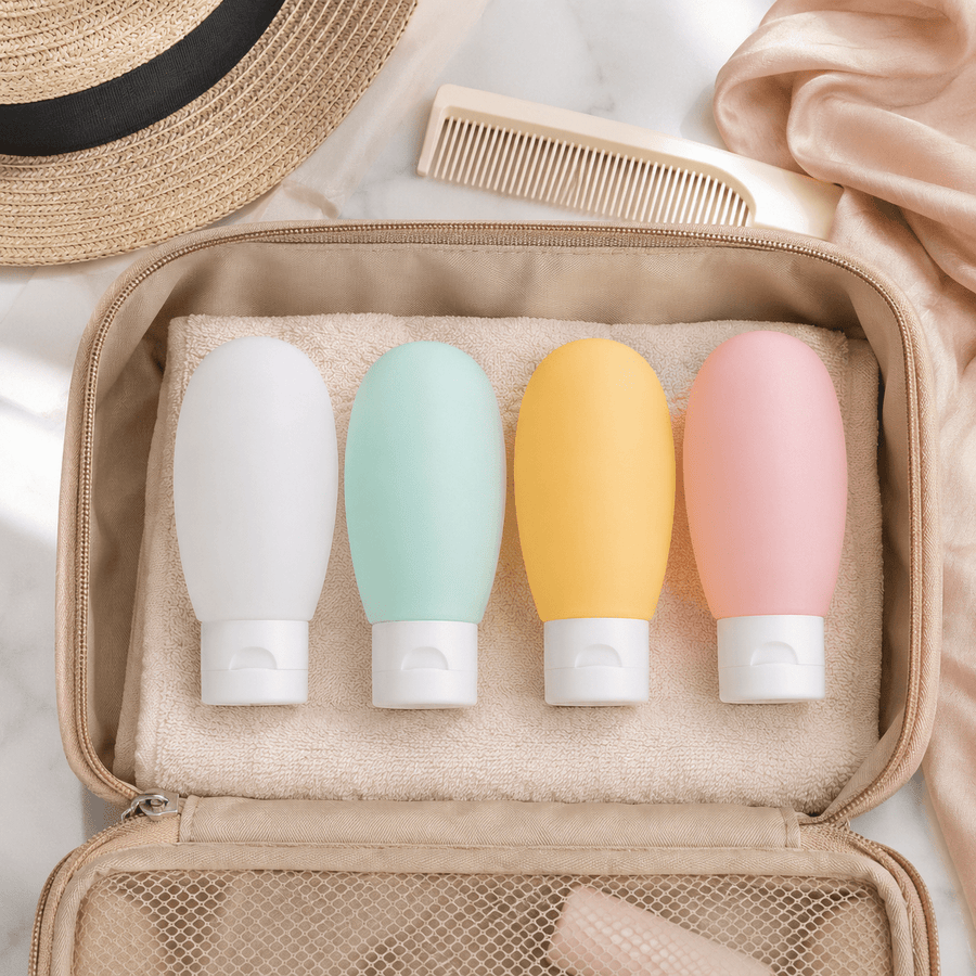 Set 4 flacons voyage Mise en scene 2