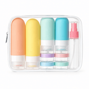 Set flacons voyage avec pochette jaune