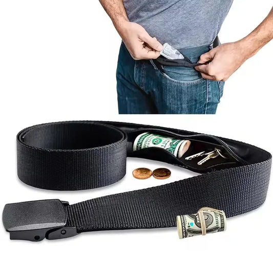 New Travel Cash Anti Theft Belt Waist Bag Women Portable Hidden Money Strap Belt Wallet Waist Pack Men Hiding Belt For Men Women Boutique Voyage