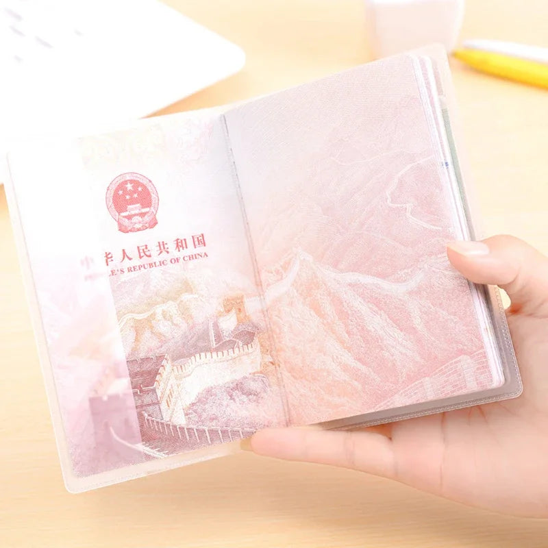 1-3PCS Passport Protective Cover Transparent Frosted, PVC Material Waterproof Document Case Boutique Voyage