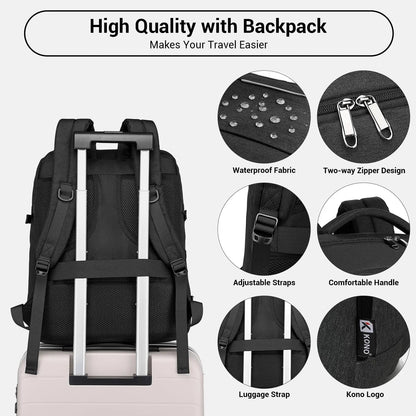 Kono Travel Backpack 45x36x20 cm 30L for Easyjet Laptop bag Weekend Travel Practical Duffel Bag hand luggage. Boutique Voyage