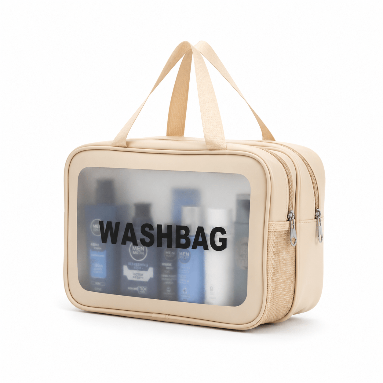 Trousse double compartiment sec/humide beige