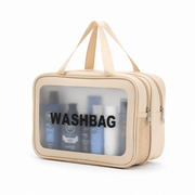 Trousse double compartiment sec/humide beige