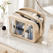 Trousse double compartiment sec/humide mise en scene beige