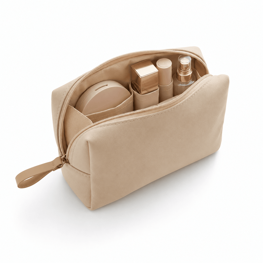 Trousse maquillage compacte style coréen, beige