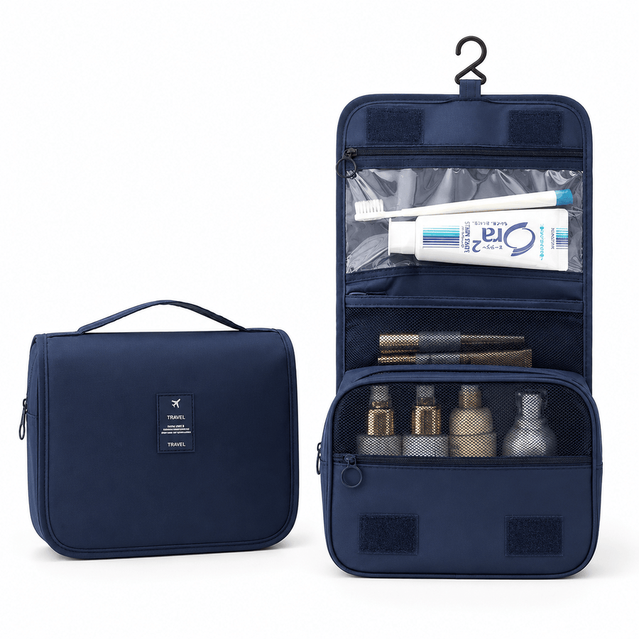 Trousse maquillage suspendue , bleu marine