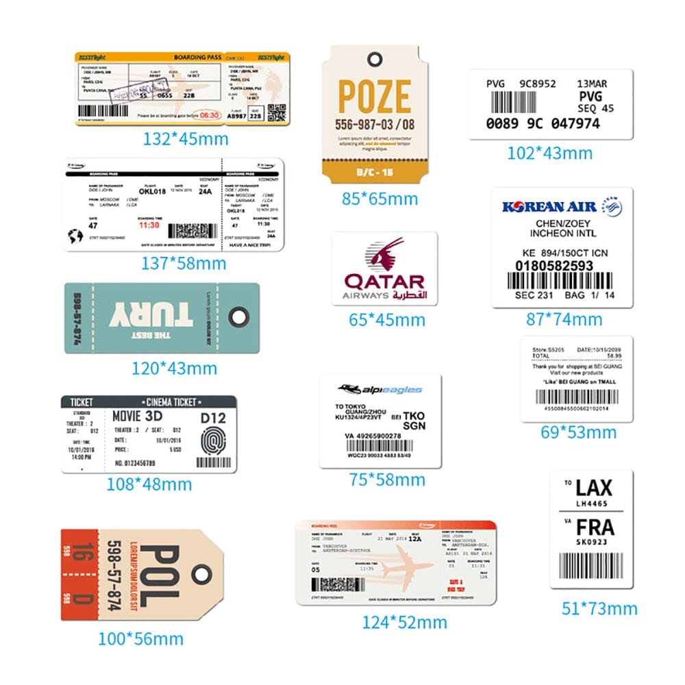 Autocollants Valise Cartes d'Embarquement