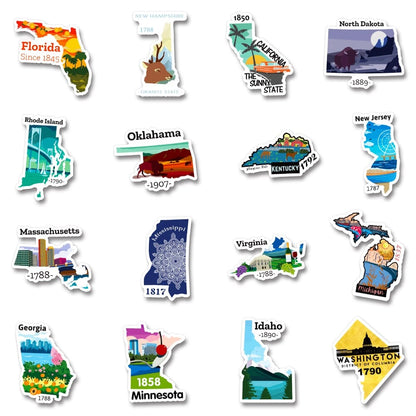 Autocollants valise États Américains Voyage Paisible