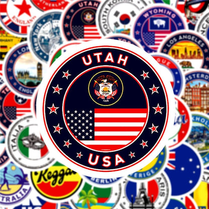 Autocollants valise globe-trotteur Voyage Paisible