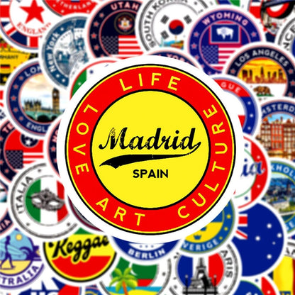 Autocollants valise globe-trotteur Voyage Paisible