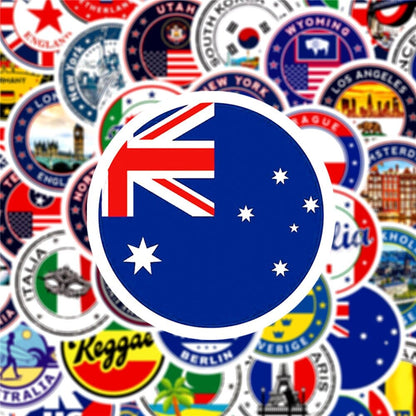 Autocollants valise globe-trotteur Voyage Paisible