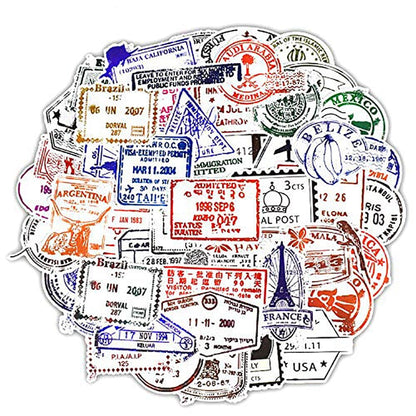 Autocollants valise tampons de passeport Voyage Paisible