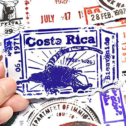 Autocollants valise tampons de passeport Voyage Paisible