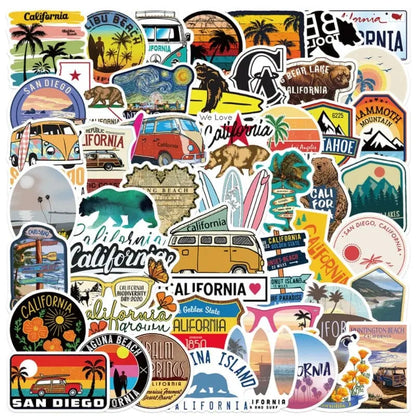Autocollants Valise Californie Voyage Paisible