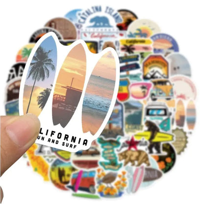Autocollants Valise Californie Voyage Paisible