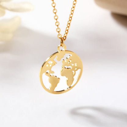 Collier globe terrestre Voyage Paisible