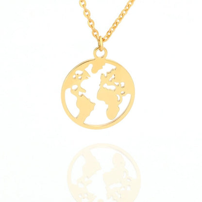 Collier globe terrestre Voyage Paisible