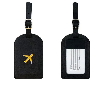 Étiquette Bagage Avion Doré Voyage Paisible