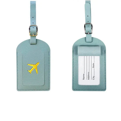 Étiquette Bagage Avion Doré Voyage Paisible