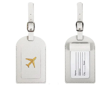 Étiquette Bagage Avion Doré Voyage Paisible