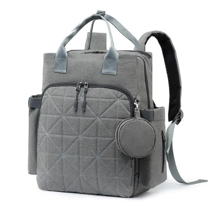 Grand Sac à Dos à langer en tissu oxford, idéal pour voyage avec compartiments pour biberons et couches.