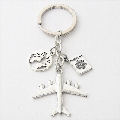 Porte-Clés Voyage Passeport Avion Voyage Paisible