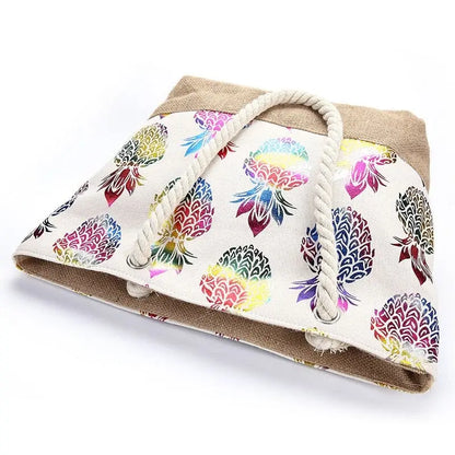 Sac de Plage Femme Bohême Ananas Voyage Paisible