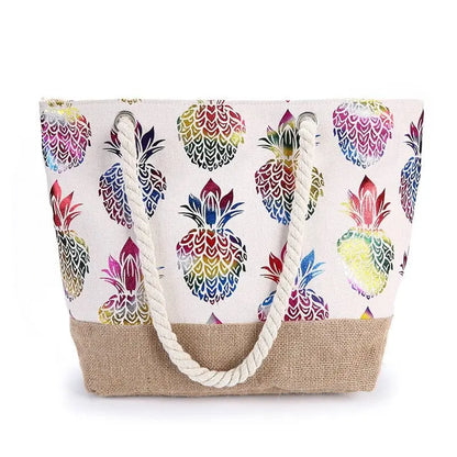 Sac de Plage Femme Bohême Ananas Voyage Paisible
