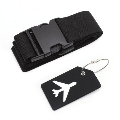 Sangle de Valise & Porte-Étiquette Bagage Avion Voyage Paisible